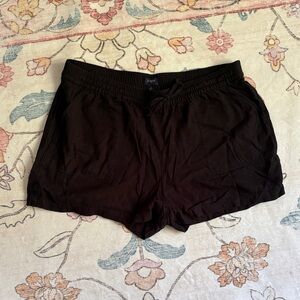 J. Crew Factory Black Linen Blend Drawstring Shorts
